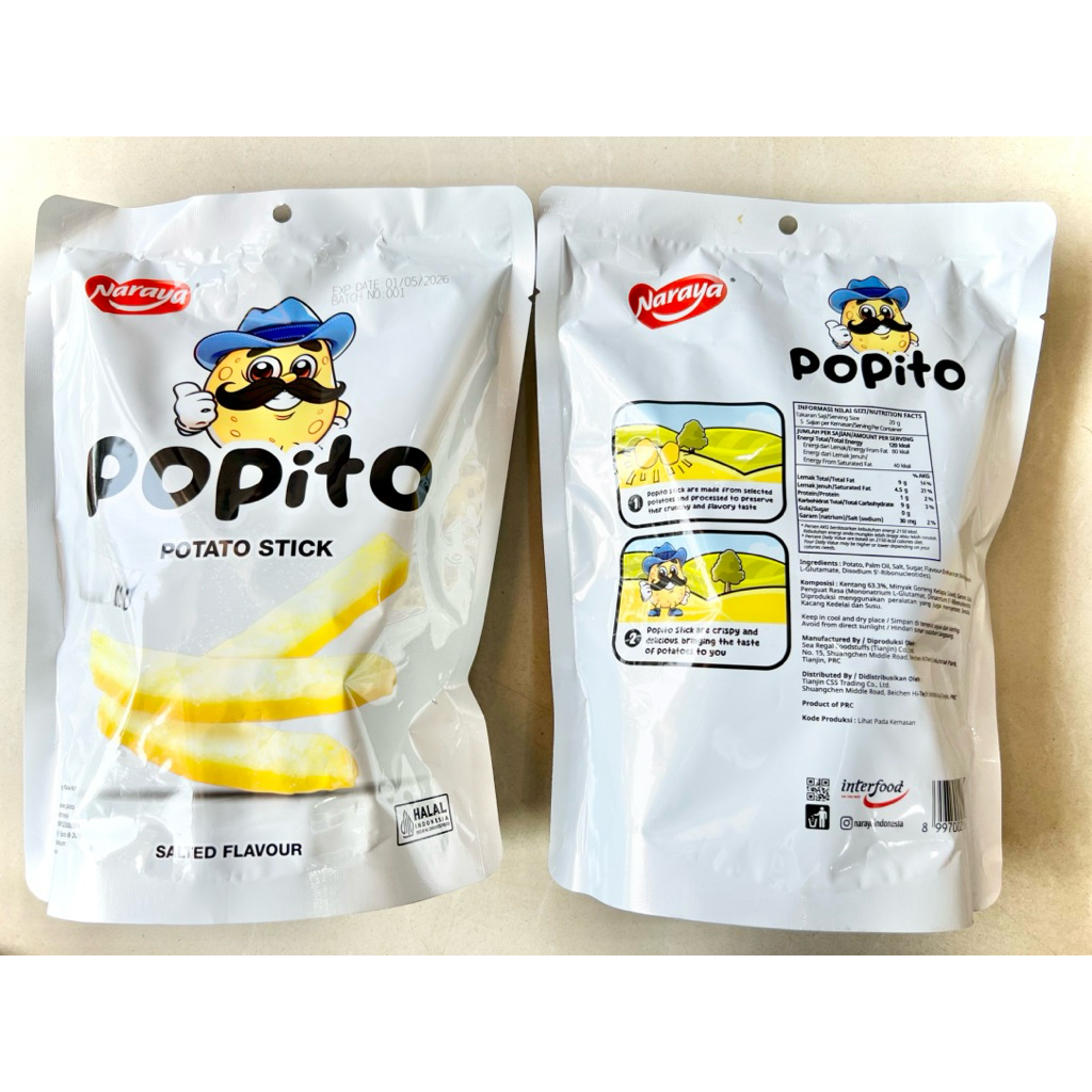 Jual Potato Stick Popito Spicy dan Original Salt 5sachet/bag 100g ...