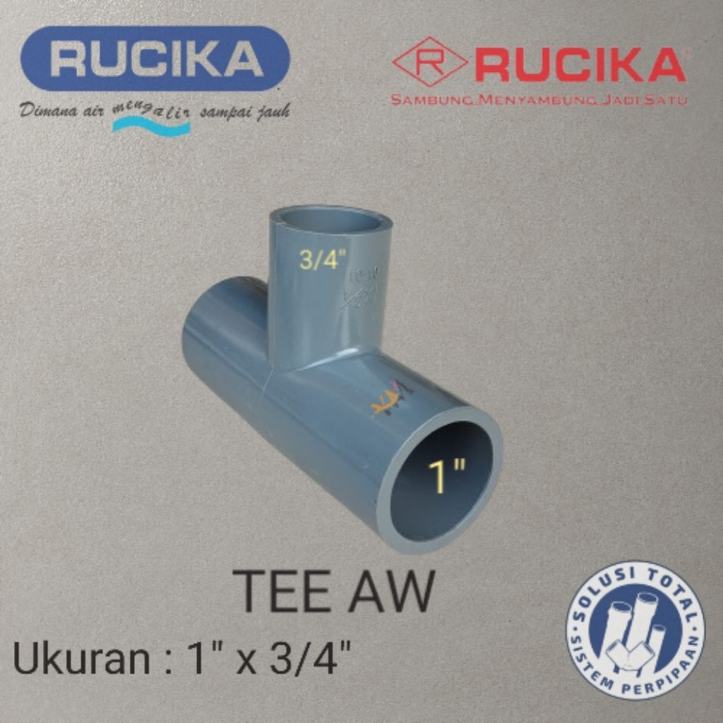 Jual TEE OPERAN PVC AW RUCIKA UK: 1 X3/4 INCH | Shopee Indonesia