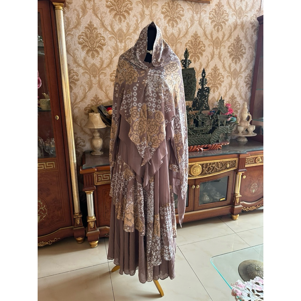Jual gamis syarii choco premium bahan bagus ld 100-110 bisa pakai mulus ...