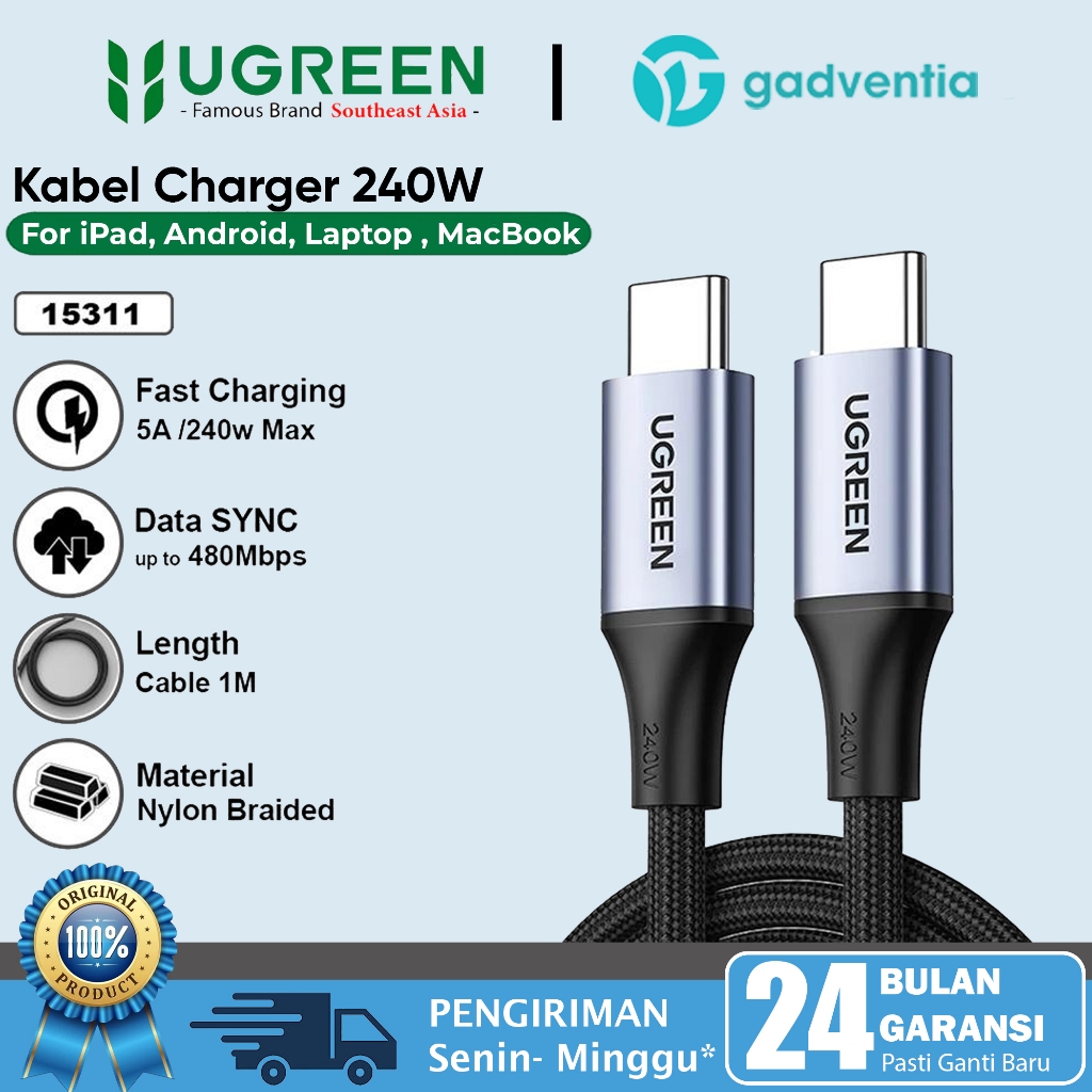 Jual UGREEN Kabel Charger Usb Type C to C PD Fast Charging