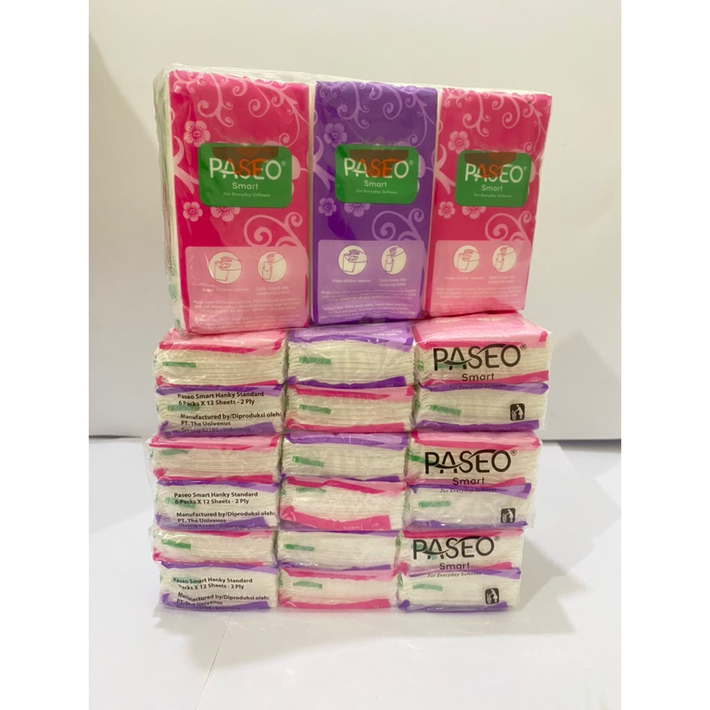 Jual TISU PASEO SMART HANKY STANDARD 6 PACKS X 12 SHEETS - 2 ply ...