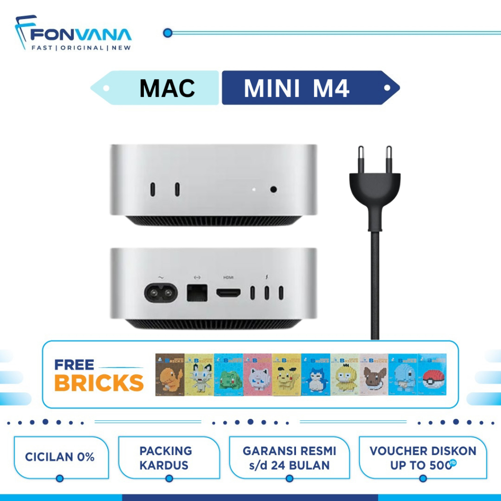 Jual Mac Mini M4 16/256 & 16/512 SSD 10-Core GPU - CPU Mac Mini Chip M4 ...