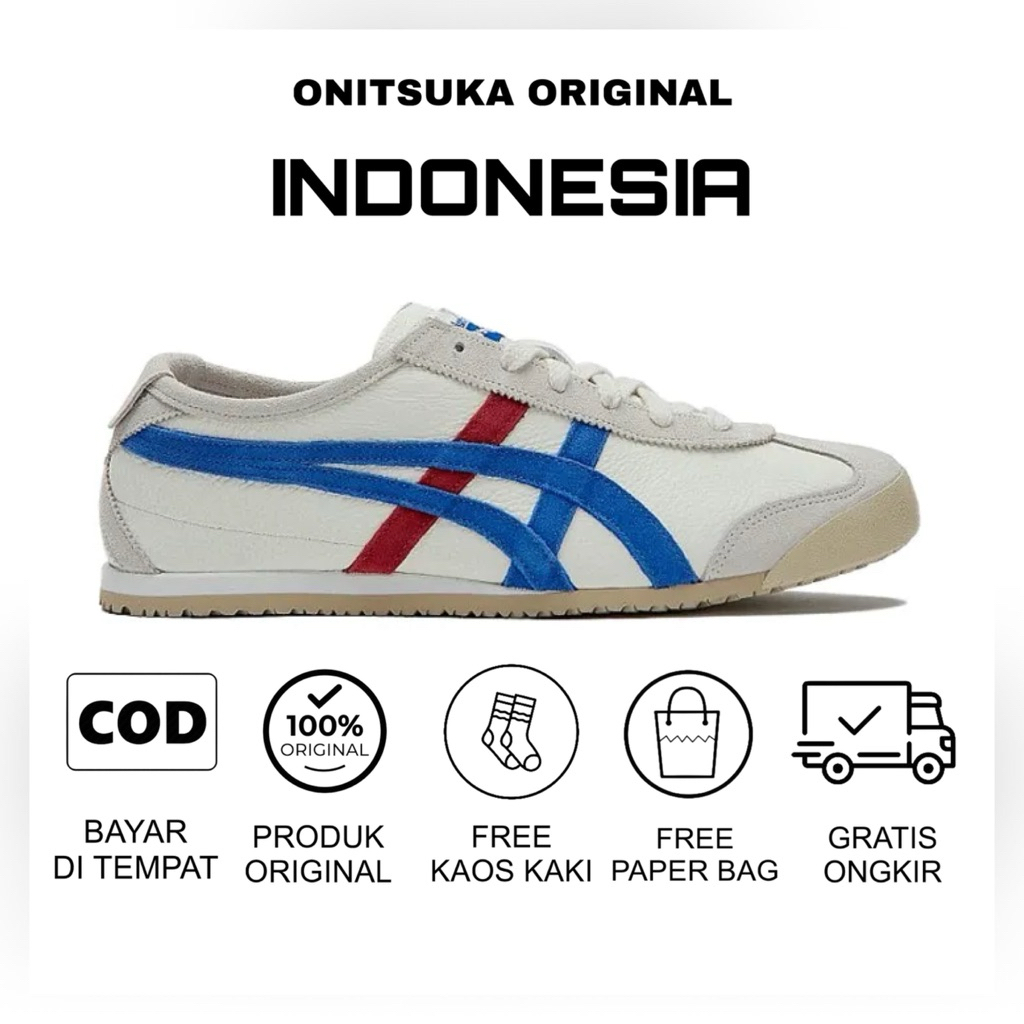 Jual Onitsuka Tiger Mexico 66 White Blue Red Shopee Indonesia