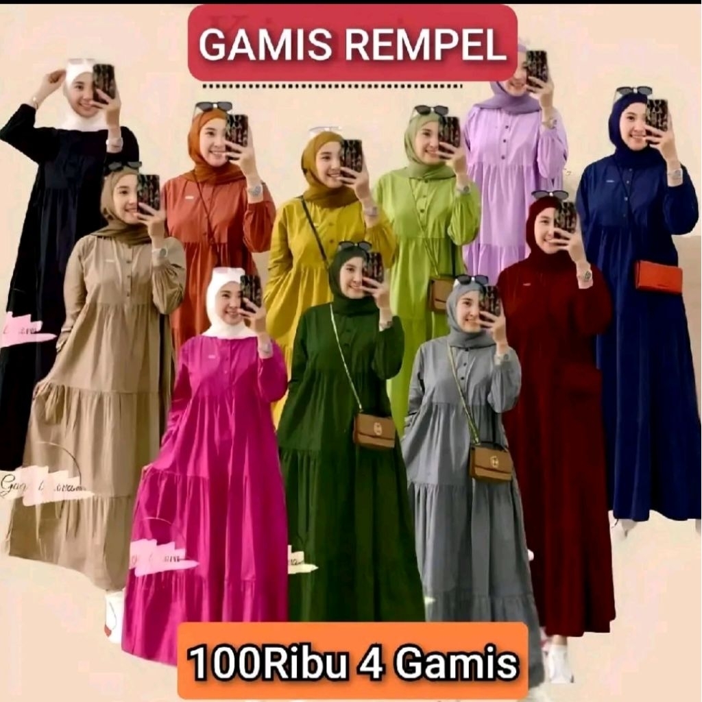 Jual PAKET HEMAT 100 RIBU DAPAT 3 PCS GAMIS SUSUN REMPEL TERBARU ...
