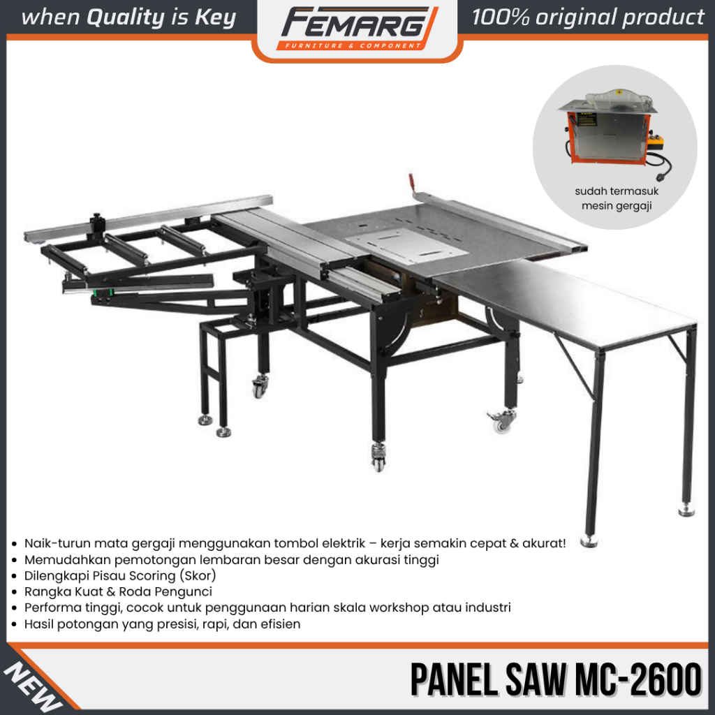 Jual panel saw mc-2600| meja panel saw + scoring serbaguna edging ...