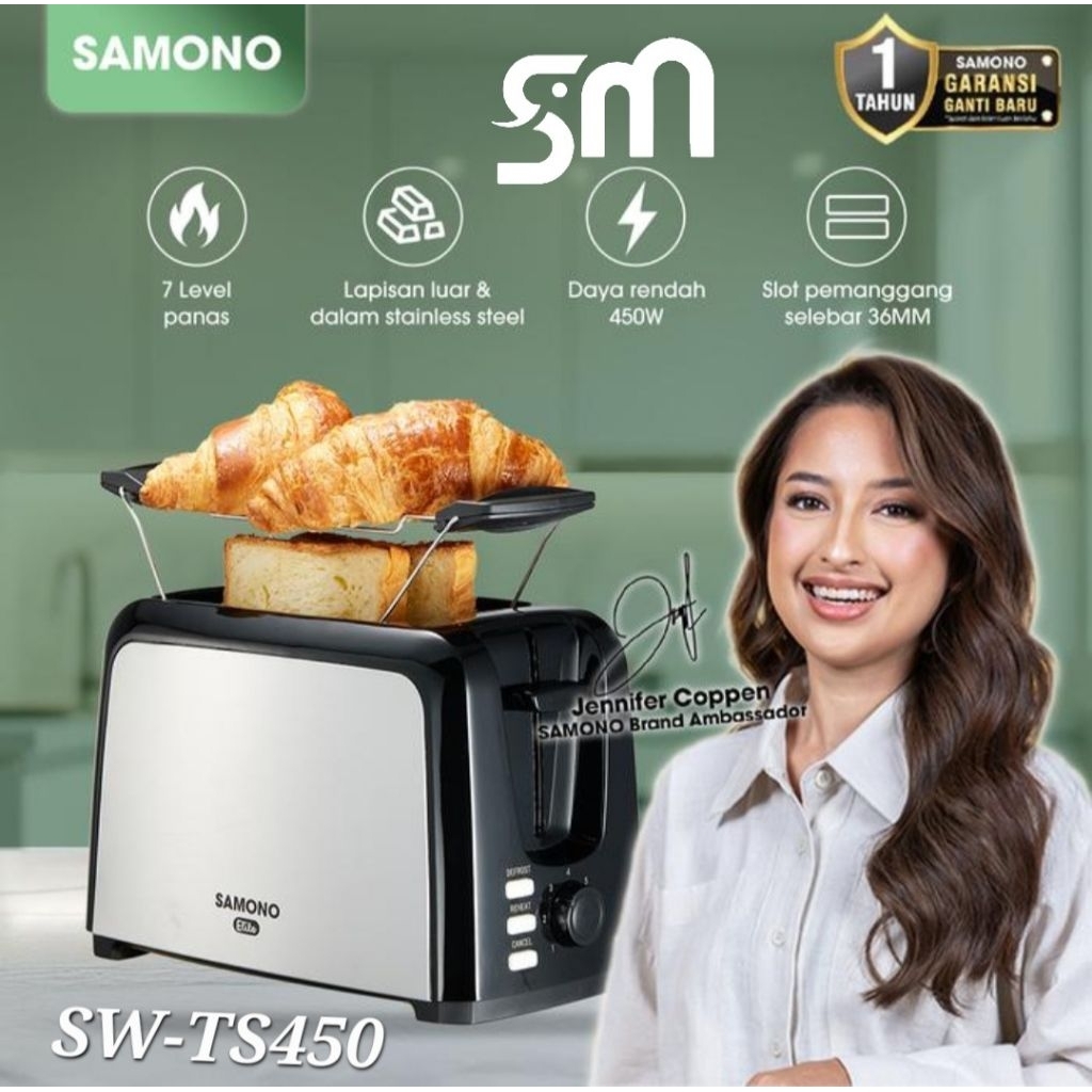 Jual Toaster Samono SW-TS450 pemanggang roti loncat pop up SWTS450 Low ...
