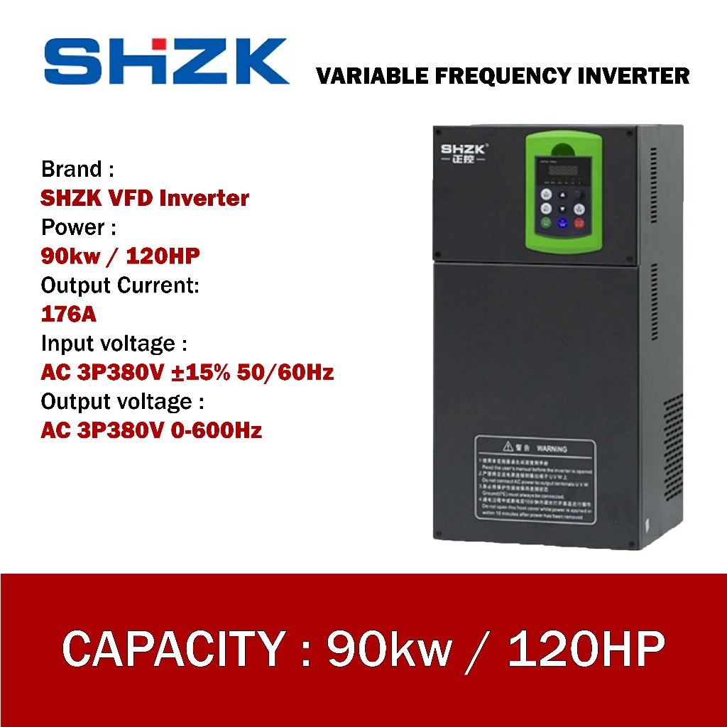 Jual Inverter SHZK 120 HP 90kW 380V 3Phase 3P VFD Variable Frequency ...