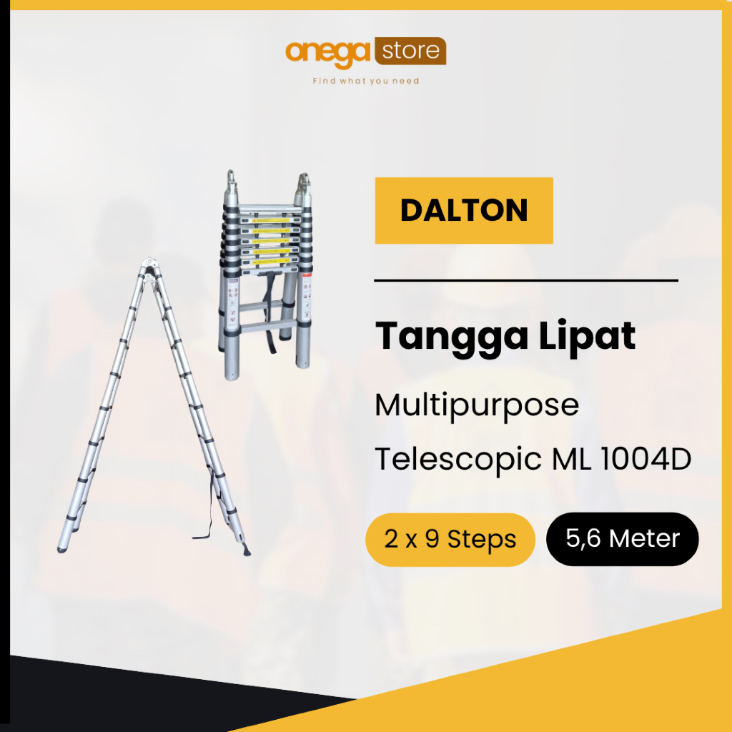 Product image Dalton Tangga Lipat Multipurpose Telescopic  4,4M/5M/5,6M/6,4M/8,2M/9M, Tangga Lipat Aluminium Kokoh 5,6 Meter