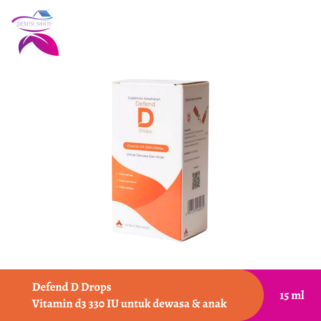 Jual Defend D Drops Vitamin D3 330 IU 15ml Untuk Anak & Dewasa | Shopee ...