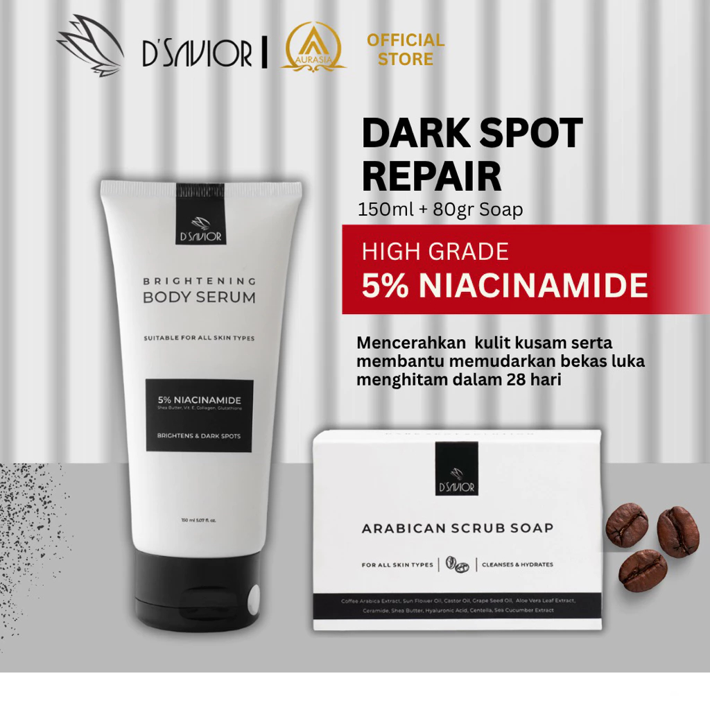 Jual D'Savior Paket Bundle Body Serum 150 ml + Sabun Arabican Scrub ...