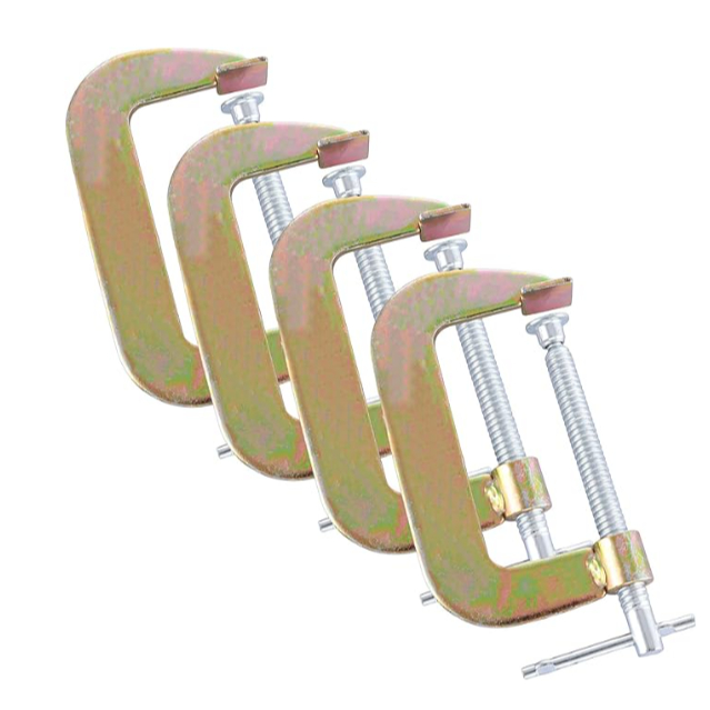 4 Stuks C-Klemmen – 2 Inch, Metalen, Verstelbaar, 1000 Lbs Capaciteit, Voor Houtbewerking & Lade Installatie 4 miniatura