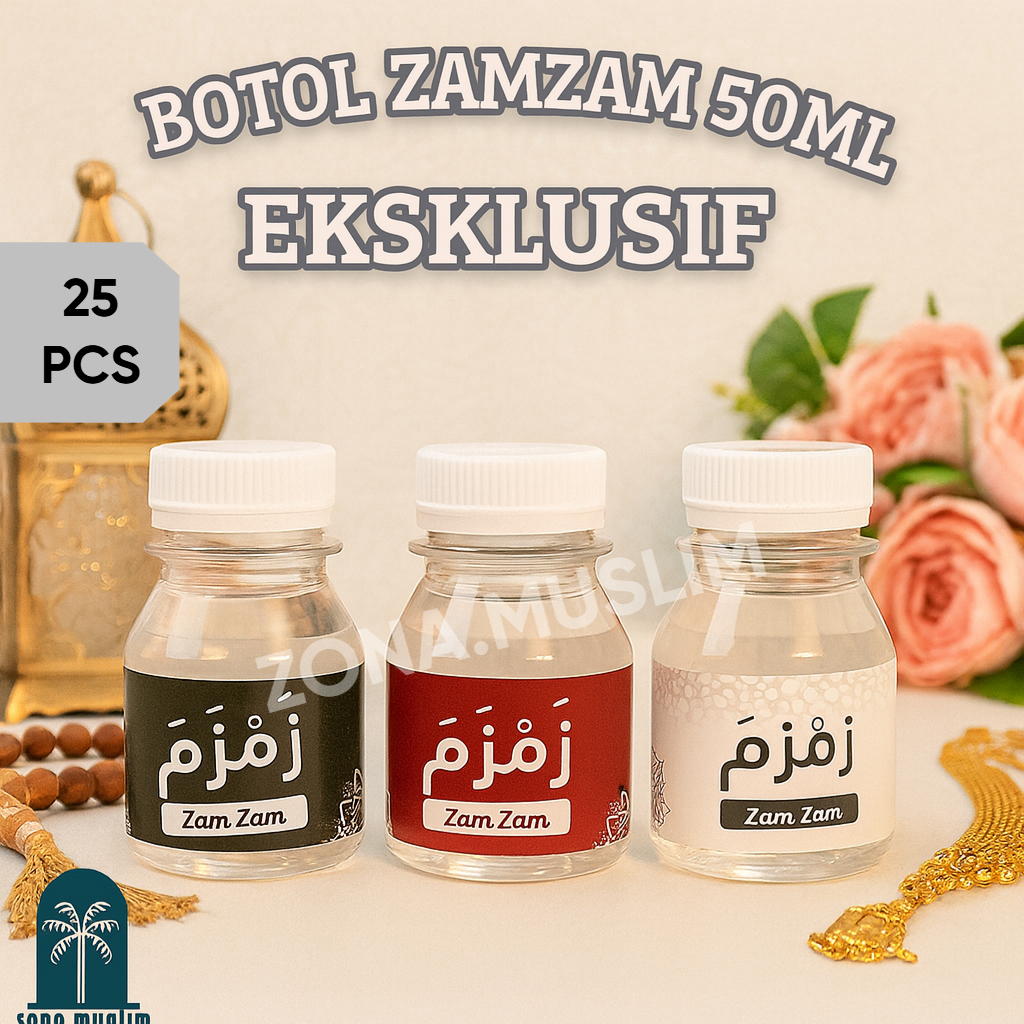 Jual Botol Kosong Air Zamzam 50ML 1Pack Isi 25Pcs Kemasan Eksklusif ...