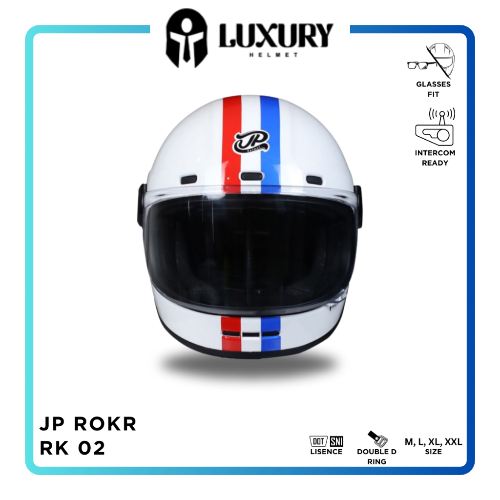 Jual Helm JP ROKR RK02 Fullface Classic Retro | Shopee Indonesia