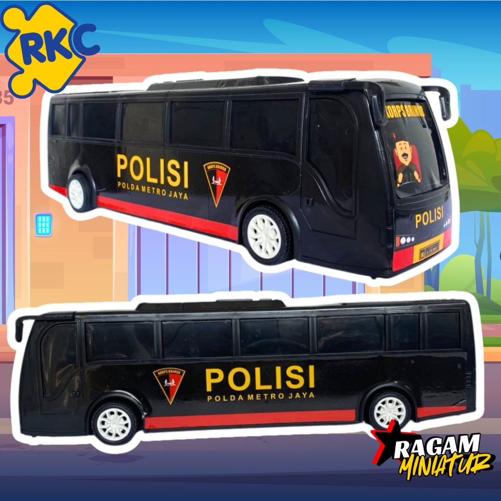 Jual Miniatur Bus Polisi Rkc Original / Mainan Bus Plastik untuk Custom ...