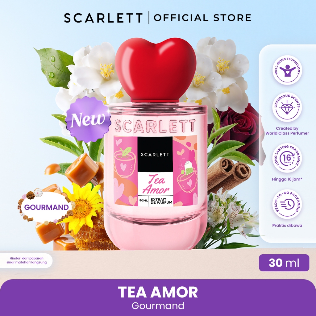 Jual Scarlett Whitening Extrait De Parfum Tea Amor 30ml | Shopee Indonesia