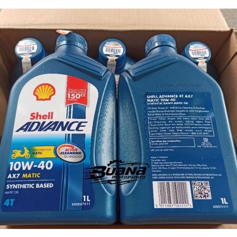 Jual Oli Shell AX7 Matic SAE 10W-40 1 Liter Oli Shell Advance AX7 ...