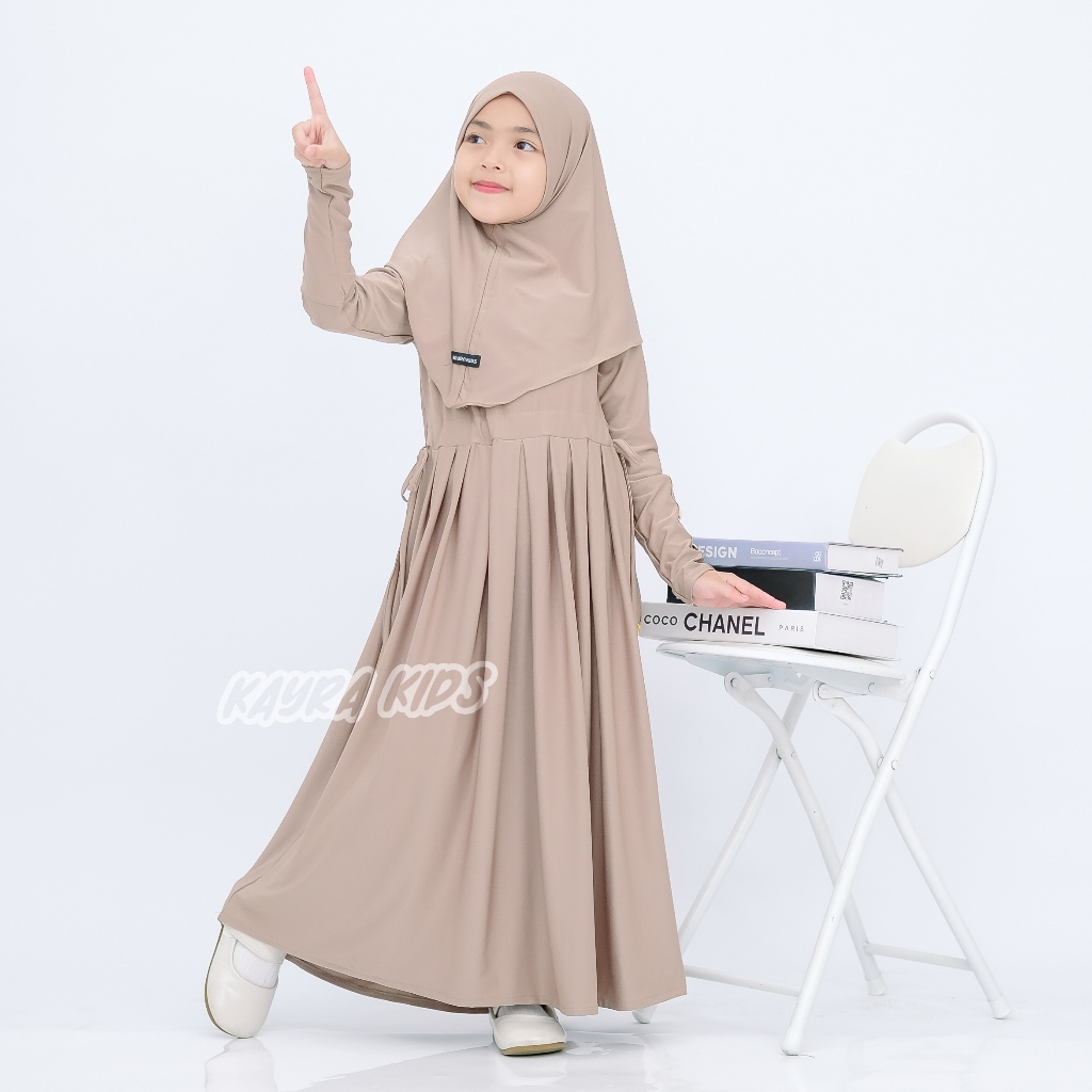 Product image PROMO GAMIS ABAYA ANAK INARA SERUT USIA 0-9 TAHUN BAHAN JERSEY LEMBUT DAN ADEM FREE HIJAB MUSLIM
