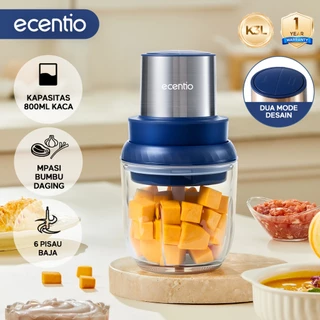 ecentio MPASI Blender 800ml 6 Pisau Kaca Food Processor Multifungsi Bayi Penghalus Daging dan Bumbu Garansi Resmi 1 Tahun