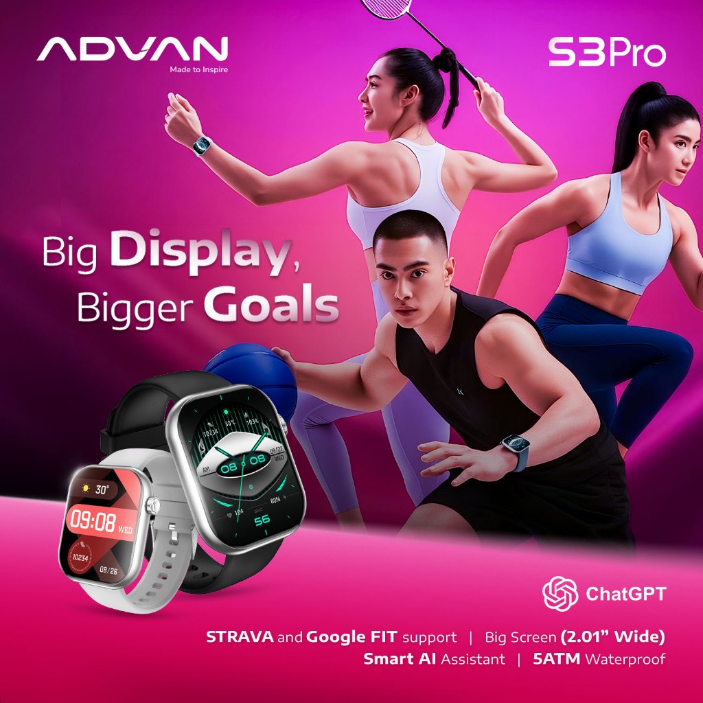 Jual ADVAN Smartwatch S3 Pro | 2.01” Big Screen | Metal Body | 100 ...