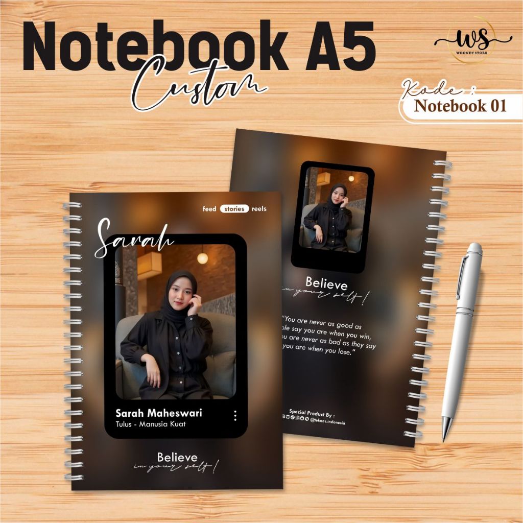 Jual NOTEBOOK SPIRAL CUSTOM - BUKU CATATAN / NOTES A5 50 LEMBAR PREMIUM ...
