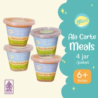 Grouu - Bubur Bayi MPASI - Ala Carte Meal 4 Jar - Makanan Bayi Siap Saji - NO MSG