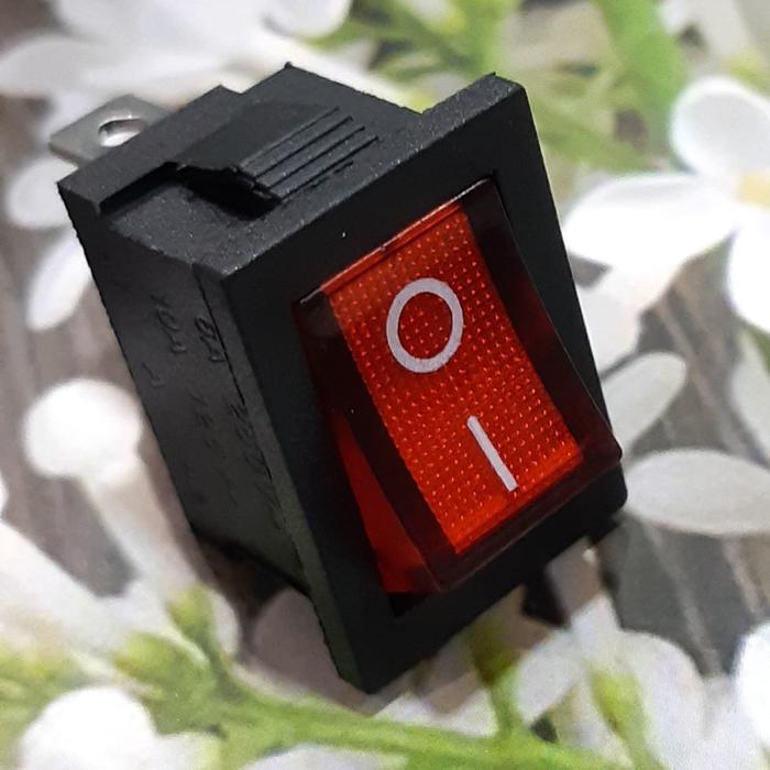 Jual Saklar Switch Tombol Power 220V + LED SPST 3Pin 2cm x 1.5cm ...
