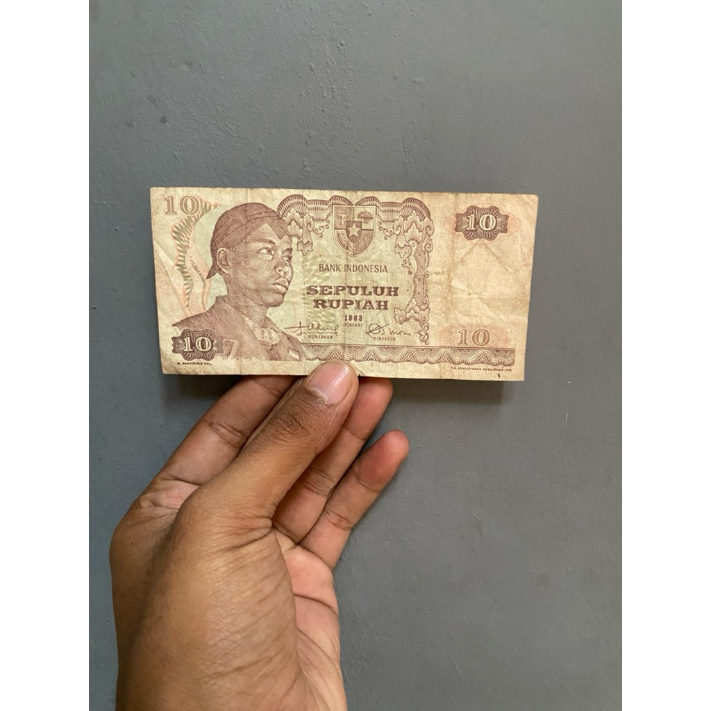 Jual 10 RUPIAH seri pak dirman 1968 bekas ,marta collection 02 pusatnya ...