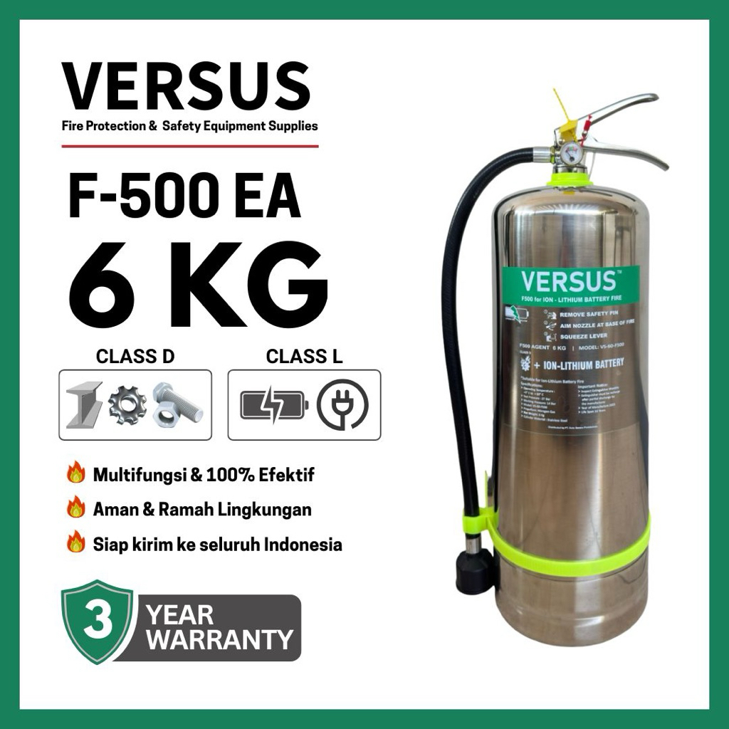 Jual APAR 6 KG | F500 VERSUS Portable Fire Extinguisher Lithium | F-500 ...