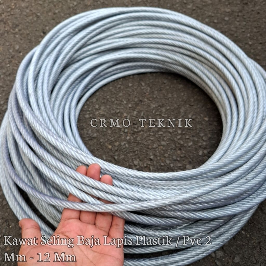 Jual Wire Rope / Seling Baja Lapis Pvc 8 mm 10 mm 12 mm Sling Baja ...