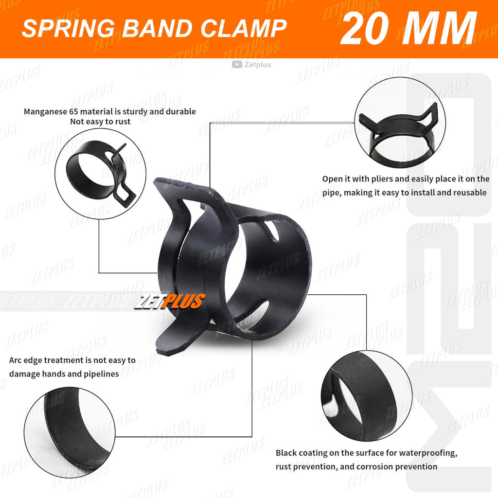 Jual Klem Radiator Vario 110 125 / Spring band clamp 20mm Honda- Klip ...