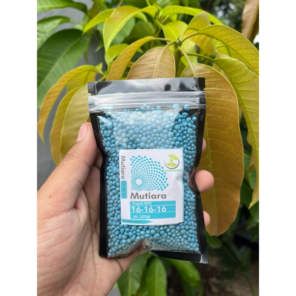 pupuk pertumbuhan dan perkembangan npk mutiara biru 16-16-16 isi 100gram