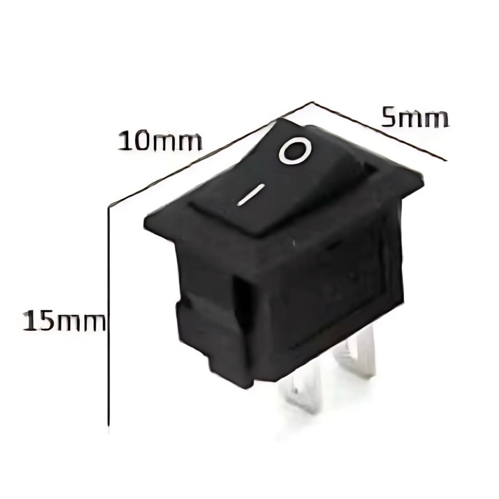 Jual Saklar Hitam Merah 10 x 15mm Rocker Kotak Switch Bulat On Off 2 ...
