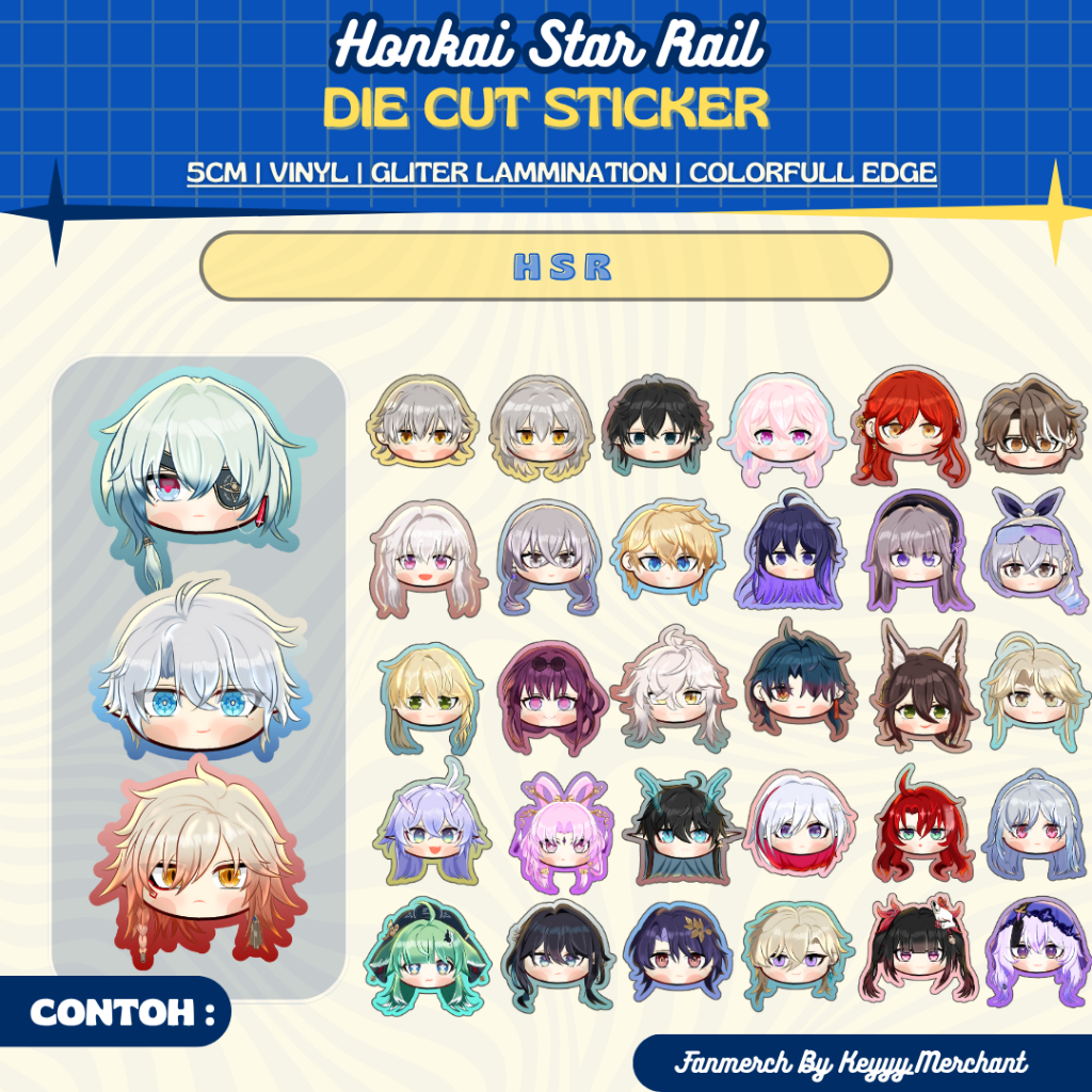 Jual Honkai Star Rail- HSR Part 1 Sticker Diecut Vinyl - Art by Keyyy ...