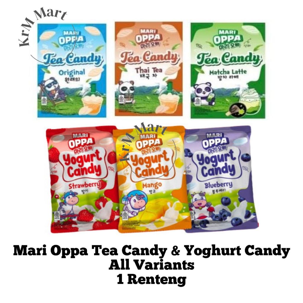 Jual MariOppa Tea Candy & Yoghurt Candy 1 renteng renceng All Varian ...