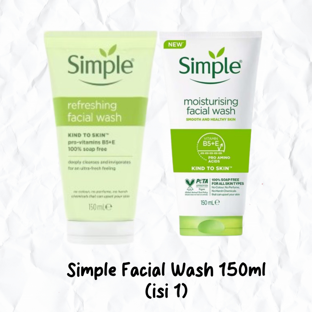 Jual SIMPLE Face Wash Refreshing / Kind to Skin Moisturising Facial ...