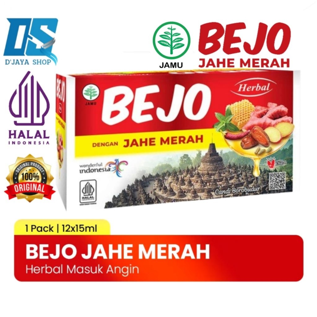 Jual BEJO Jahe Merah (1 Box × 12 Sachet) Meredakan Masuk Angin dan ...