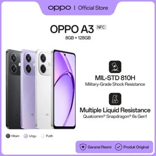 [NEW LAUNCHING] OPPO A3 NFC 8GB/128GB [Military-Grade Shock Resistance, Snapdragon 6s Gen 1 45W SUPERVOOC]