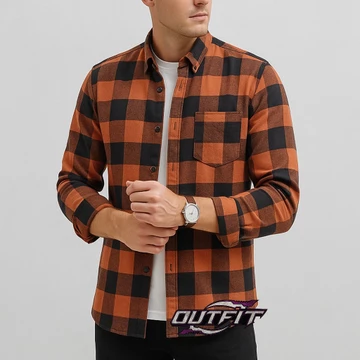 Kemeja Flanel Impor Lengan Panjang Pria Wanita Premium Distro (Outfit Flanel)