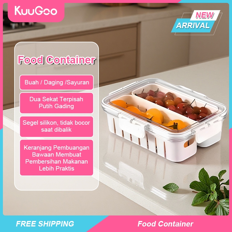 Jual KUUGOO Tipe E Kotak Penyimpanan Bersekat 1 2 Sekat Food Container ...