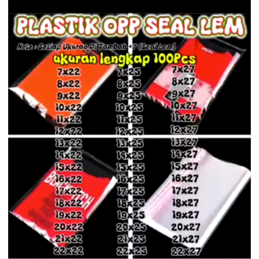 Jual Plastik Opp Seal Lem Bening Transparan Tebal 100 Pcs - Plastik ...