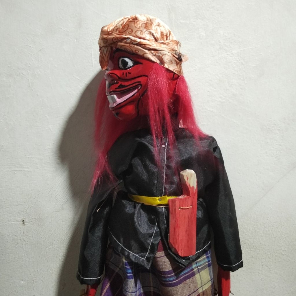 Jual wayang golek paketan Cepot dewala bisa buka mulut rambut panjang ...