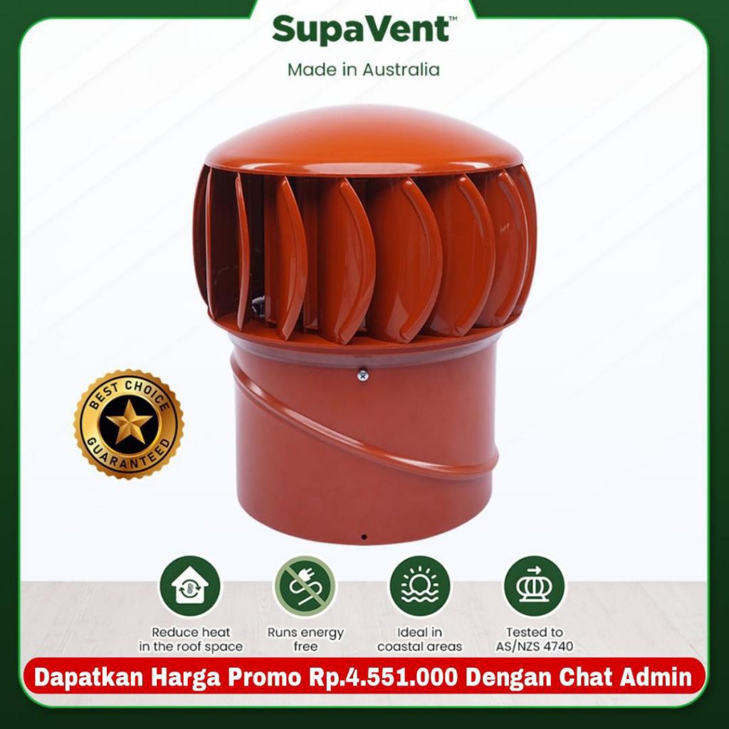 Jual Turbin Ventilator Rumah SupaVent | Headland | Wind Driven Roof ...