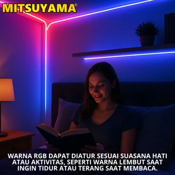 Mitsuyama Ms 443 Paket Lampu Neon Flex Running Led Remote 5M Rgb Lampu Warna Warni Led Running