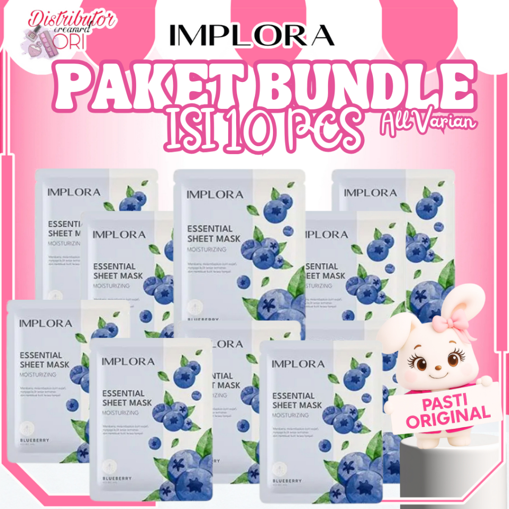 Jual [PAKET ISI 10] IMPLORA ESSENTIAL BUNDLE BUNDLING HEMAT SHEET MASK ...