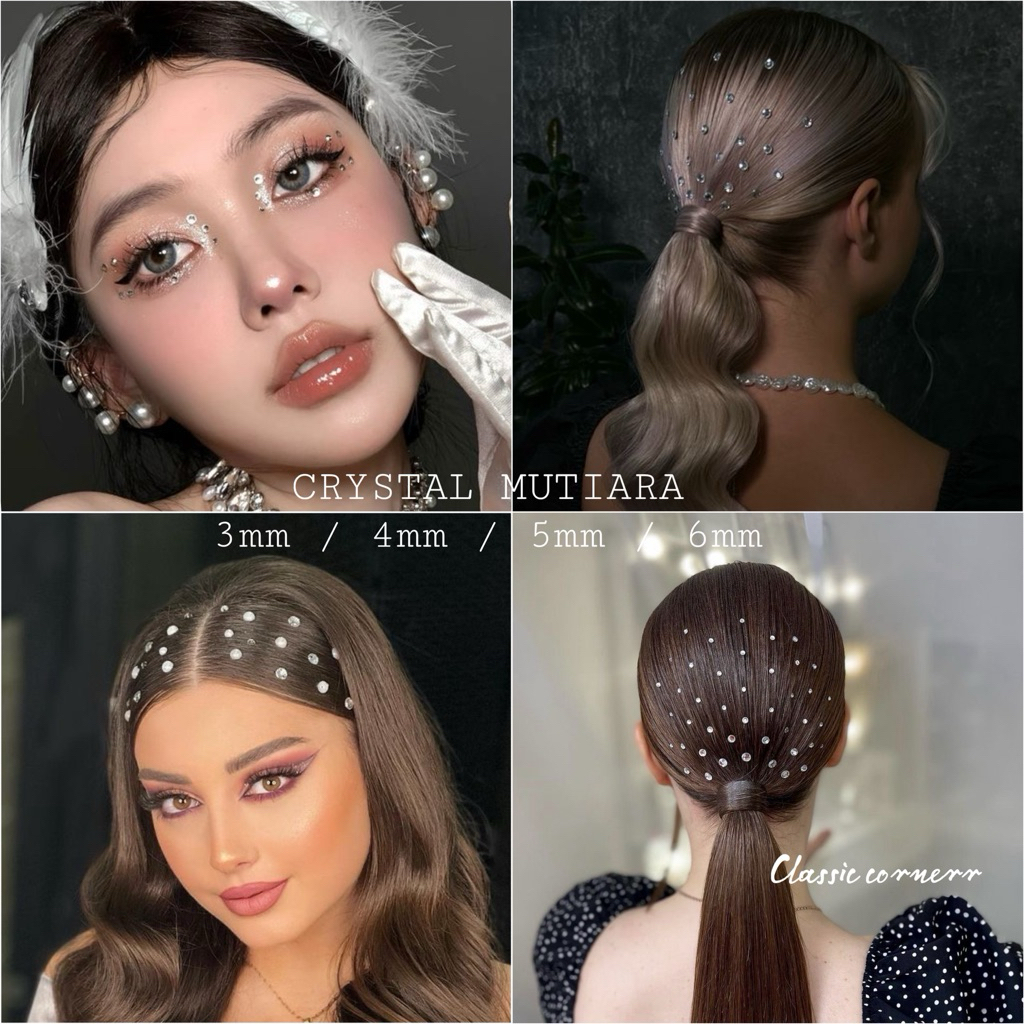 Jual [Ready] [Termurah] Aksesoris Rambut Crystal Mutiara Tempel Rambut ...