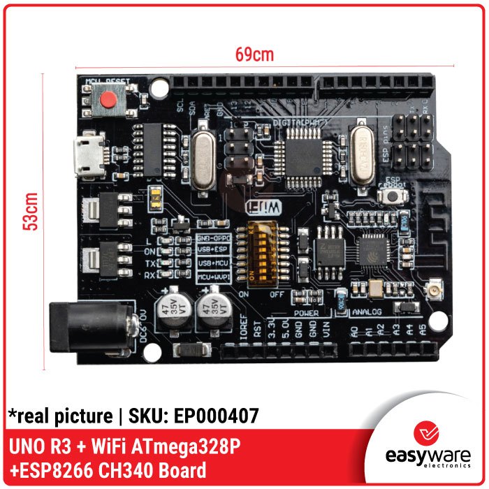 Jual UNO R3 WIFI ESP8266 CH340G ARDUINO UNO R3 WIFI BOARD | Shopee ...
