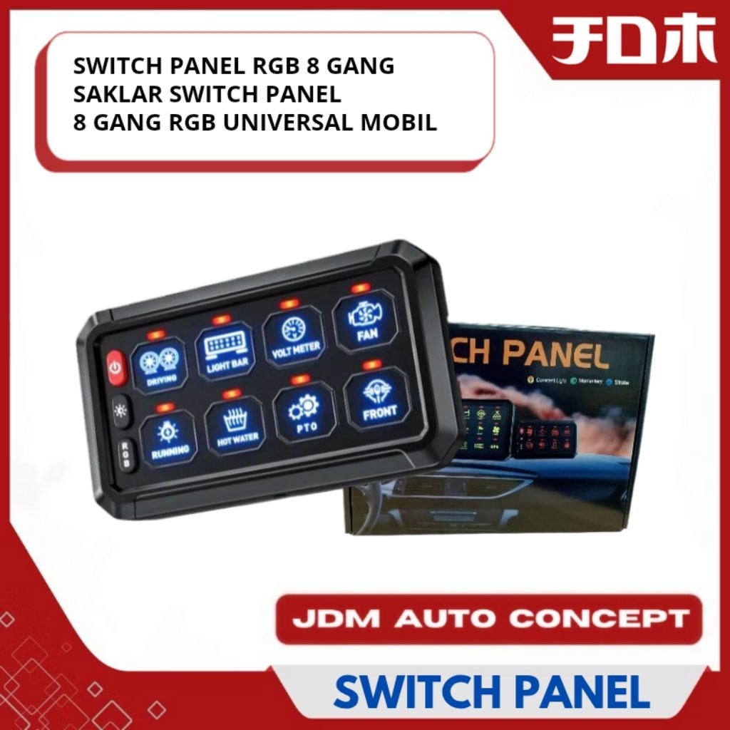 Jual Panel Switch 8 Gang RGB / Switch Panel Assembly 8 Gang / Switch ...