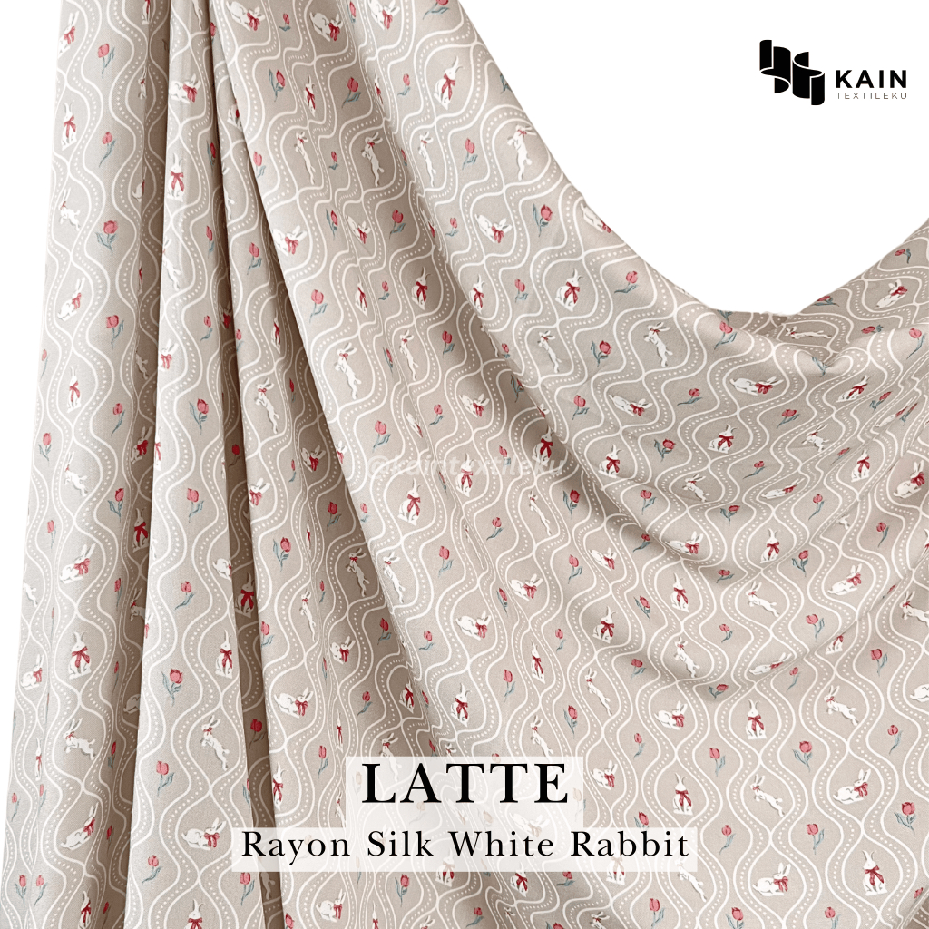 Jual Bahan Kain Rollan Rayon Silk White Rabbit 1 rol ± 100 yard ...