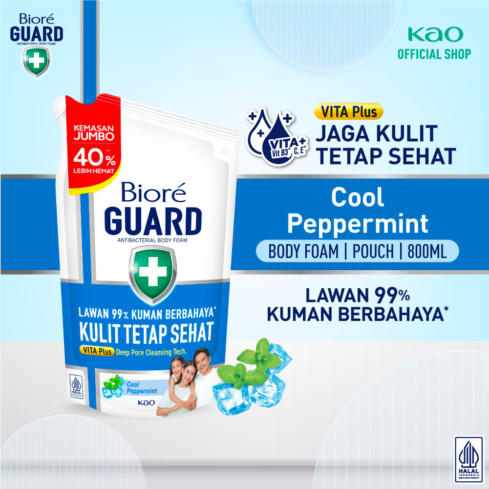 Jual Biore Guard Cool Peppermint 800ml Pouch | Shopee Indonesia
