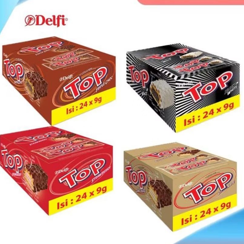 Jual Wafer TOP Box isi 24pcs Wafer TOP All Varian Rasa @13gr | Shopee ...